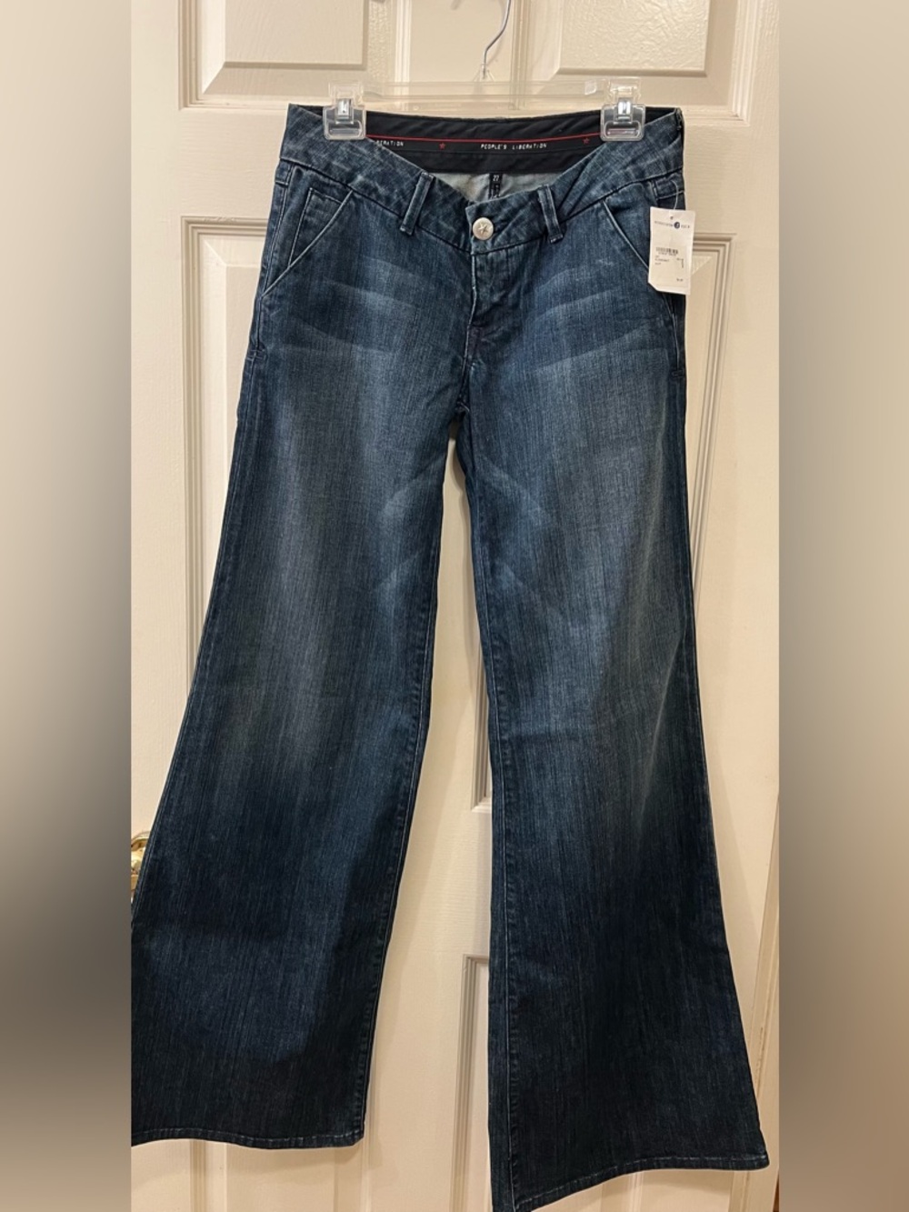 People's Liberation Dark Blue Wide-Leg Jeans